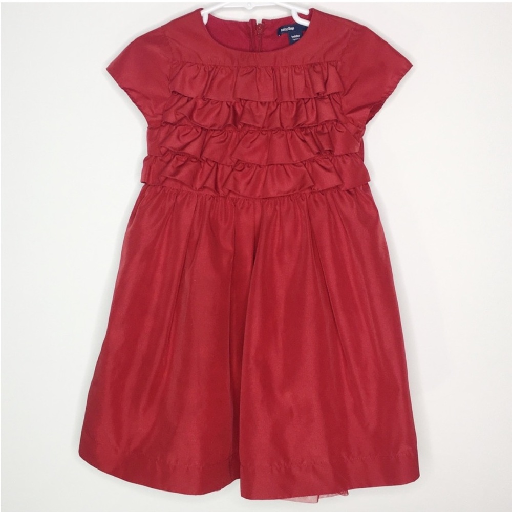 BABY GAP Red Ruffle Dress Girls Size 2 years